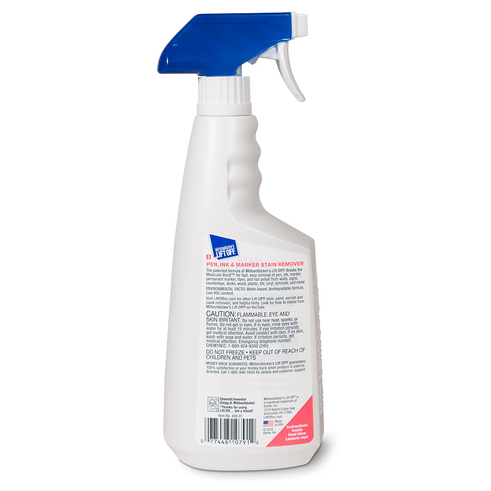 Lift Off Pen, Ink, Marker Stain Remover 22 oz. Spray Bottle 